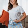 pijama feminino manga curta algodao borboletas