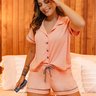 pijama americano feminino curto coral